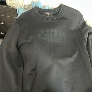 Fendi Charcoal Crewneck Sweater for Men